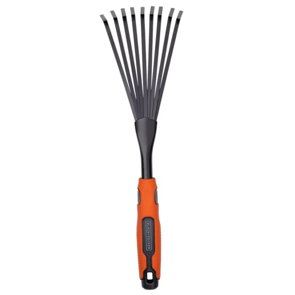 BLACK+DECKER Handrechen - 38.8 CM - Ergonomischer Griff - Leicht zu hängen - Schwarz/Orange